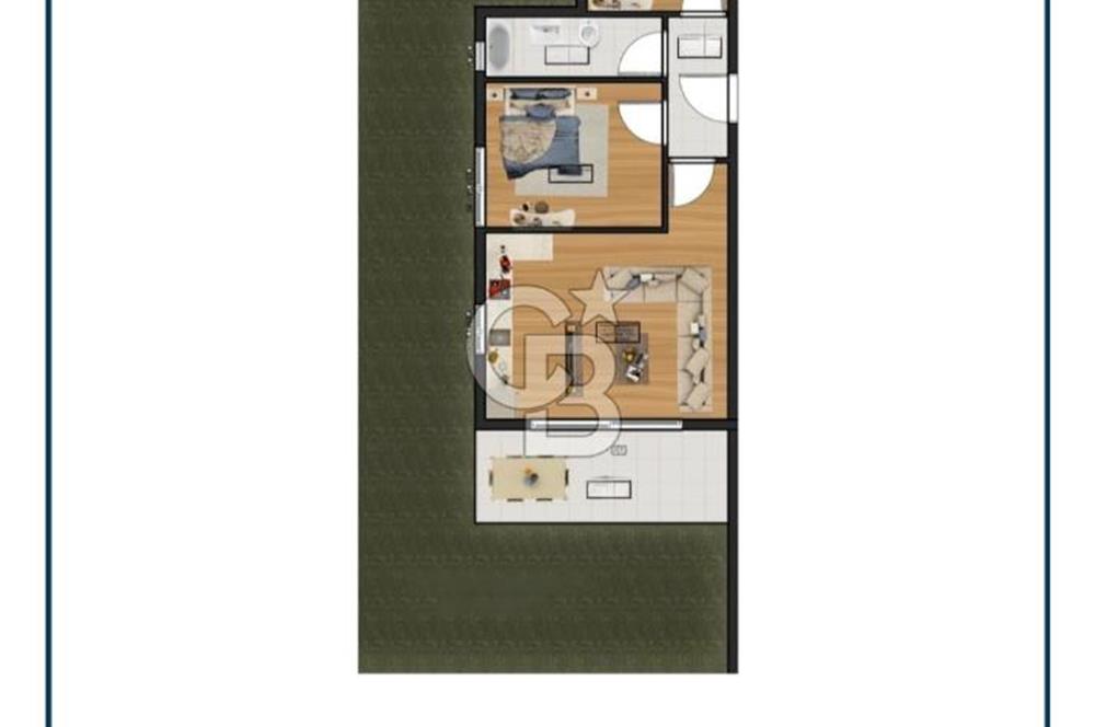 Akbük Panaromik Deniz Manzaralı Site İçinde 2+1 Bahçe Katı