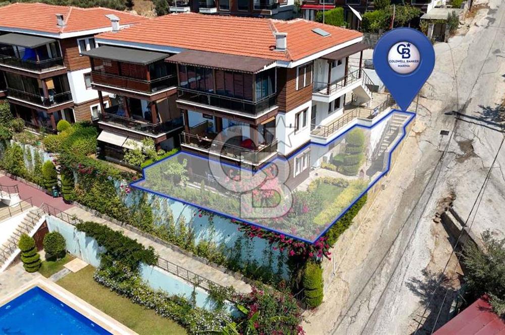 CB MARİNA'DAN GÜLLÜK'TE PANAROMİK DENİZ MANZARALI 3+1 BAHÇE KATI