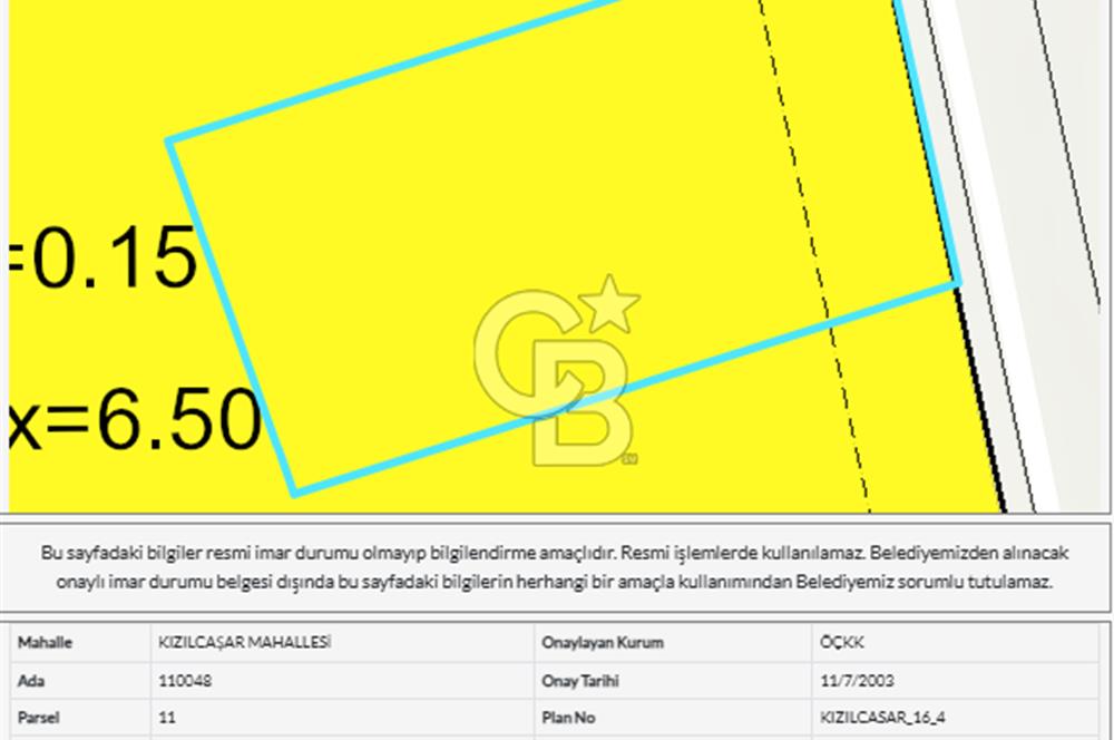 GÖLBAŞI KIZILCAŞAR 'DA 1500 m² YOLA CEPHELİ SATILIK VİLLA ARSASI