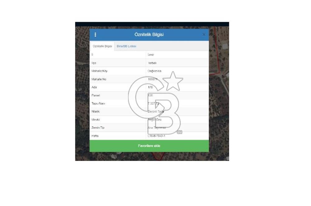 CB YALI'DAN TORBALI'DA KADASTRAL YOLA CEPHELİ ZEYTİNLİ TARLA