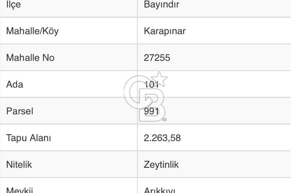 Bayındır'da Çift Yola Cepheli SatılıK 2263 M2 Zeytinlik