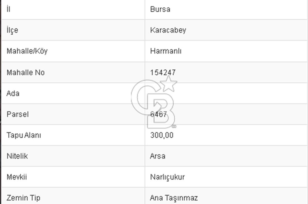 CB BLACK'TAN KARACABEY HARMANLI'DA SATILIK 300 M2 İMARLI ARSA