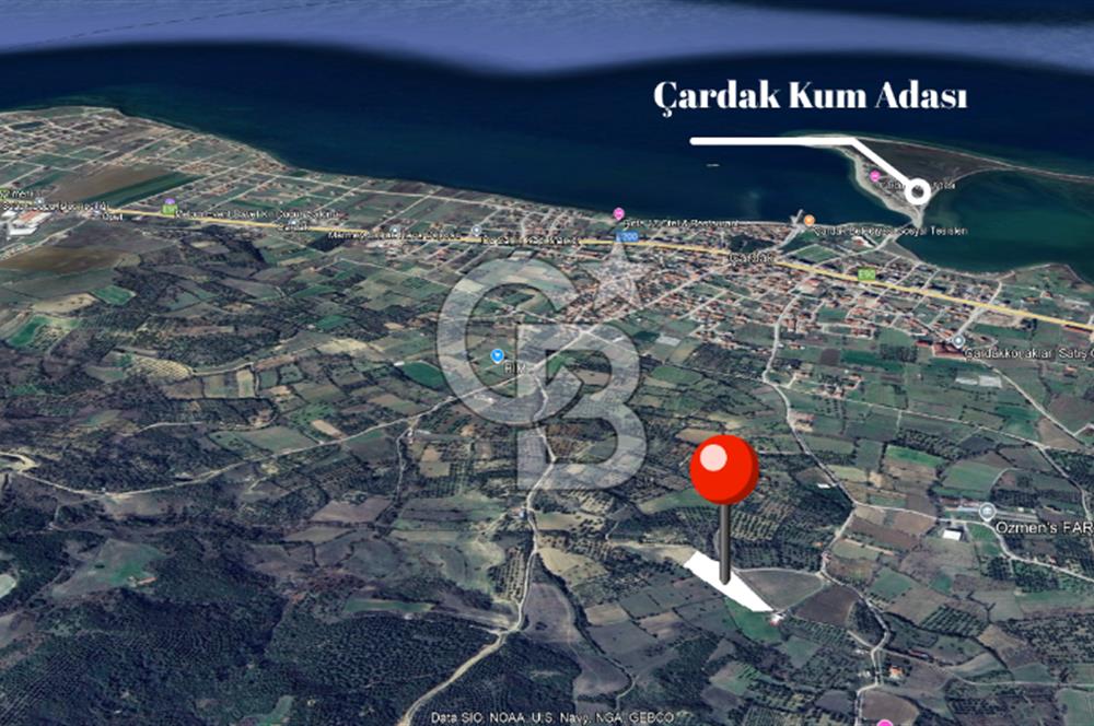 ÇANAKKALE LAPSEKİ ÇARDAK’TA BOĞAZ MANZARALI SATILIK TARLA 