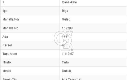 CB BLACK'TAN ÇANAKKALE BİGA'DA ASFALT YOLA CEPHE TARLA