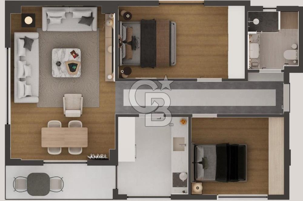 Camikebir’de 2+1 Kapalı Mutfaklı Sıfır Satılık Daire