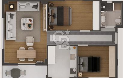 Camikebir’de 2+1 Kapalı Mutfaklı Sıfır Satılık Daire