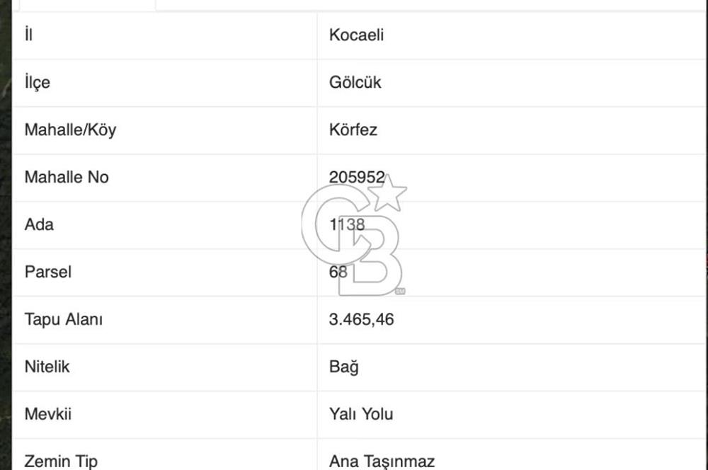 FIRSATTT TAKASLI GÖLCÜK KÖRFEZ'DE 3.5 DÖNÜM TARLA VE BAĞ EVİ