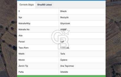 CB ELEGANCE' DEN GÖYNÜCEK KÖYÜNDE SATILIK 4.000 M2 TARLA