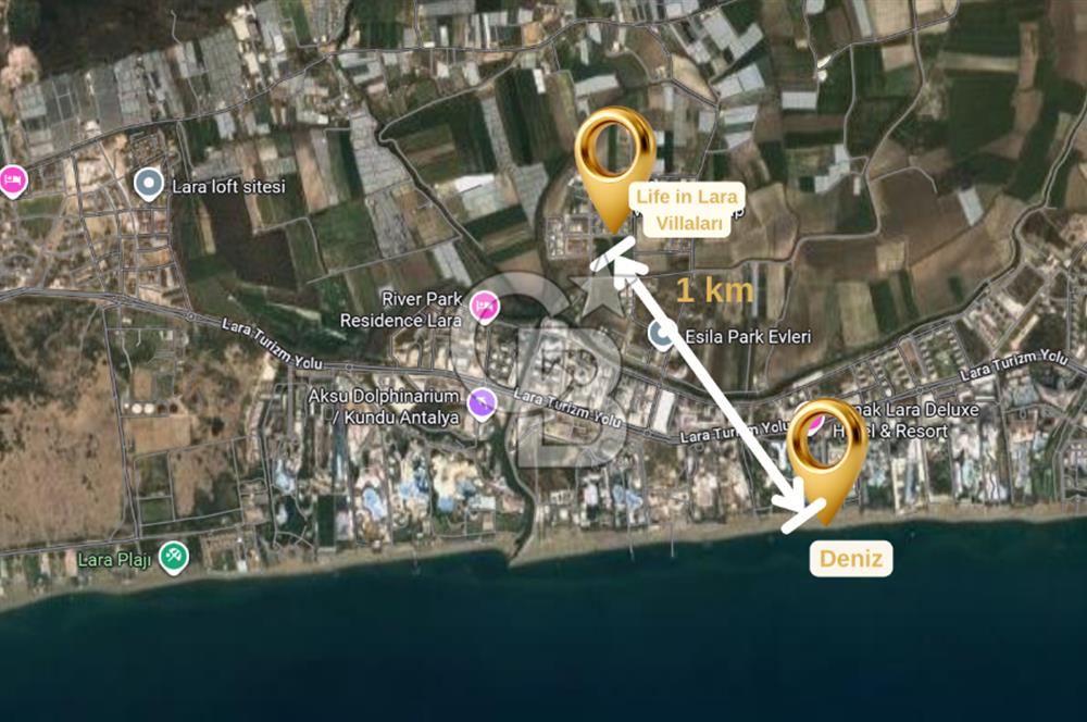 Life İn Lara Villaları 1.Etap 2+1 Köşe Villa 