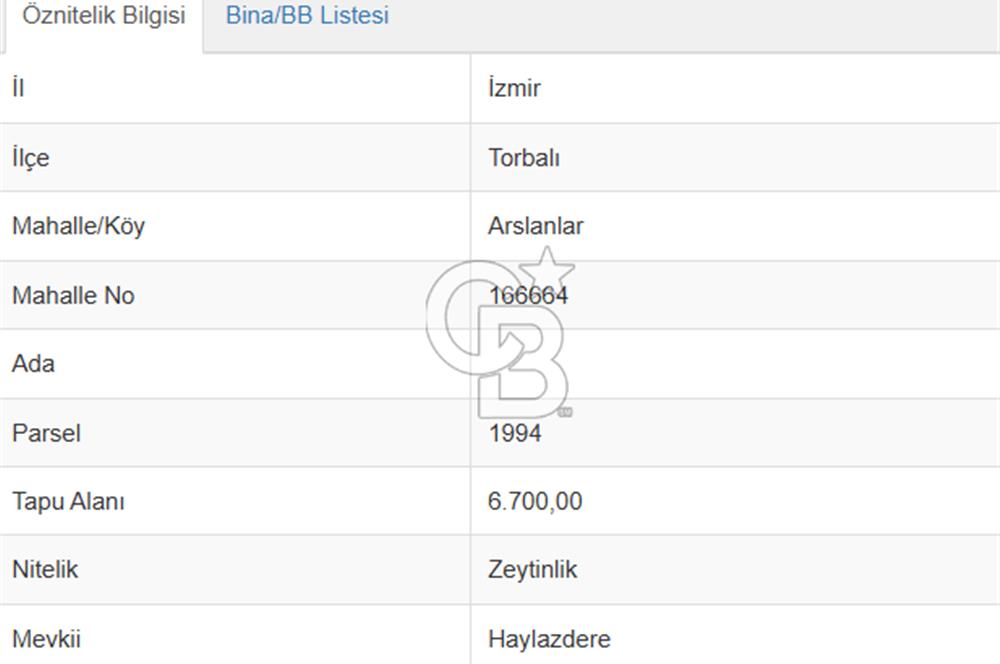 Torbalı'da 6700 m2 Zeytinlik!!!