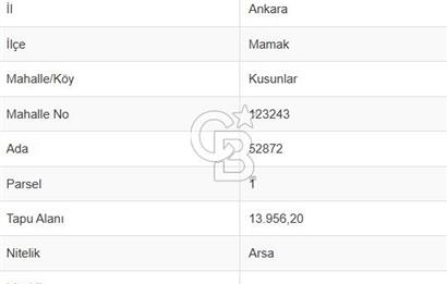 MAMAK KUSUNLAR ZİRVEKENT TOKİ YANI 1,2İMARLI 1095m² SATILIK ARSA
