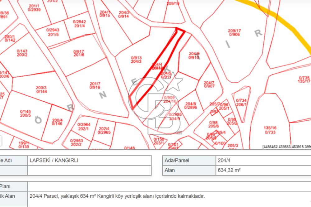 ÇANAKKALE KANGIRLI KÖYÜ KÖY İÇİ İMARLI SATILIK ARSA