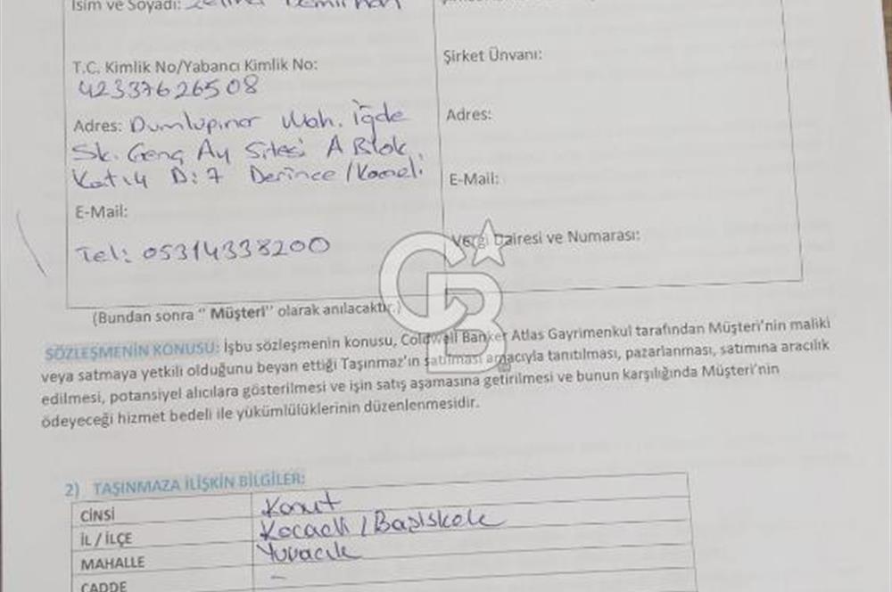 KOCAELİ BAŞİSKELE'DE FATİH MAH.SATILIK 2+1 LÜKS ARAKAT DAİRE