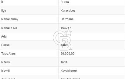 CB BLACK'TAN KARACABEY HARMANLI'DA SATILIK TARLA