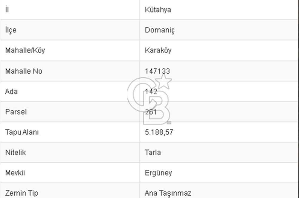 CB BLACK'TAN KÜTAHYA'DA SATILIK TARLA