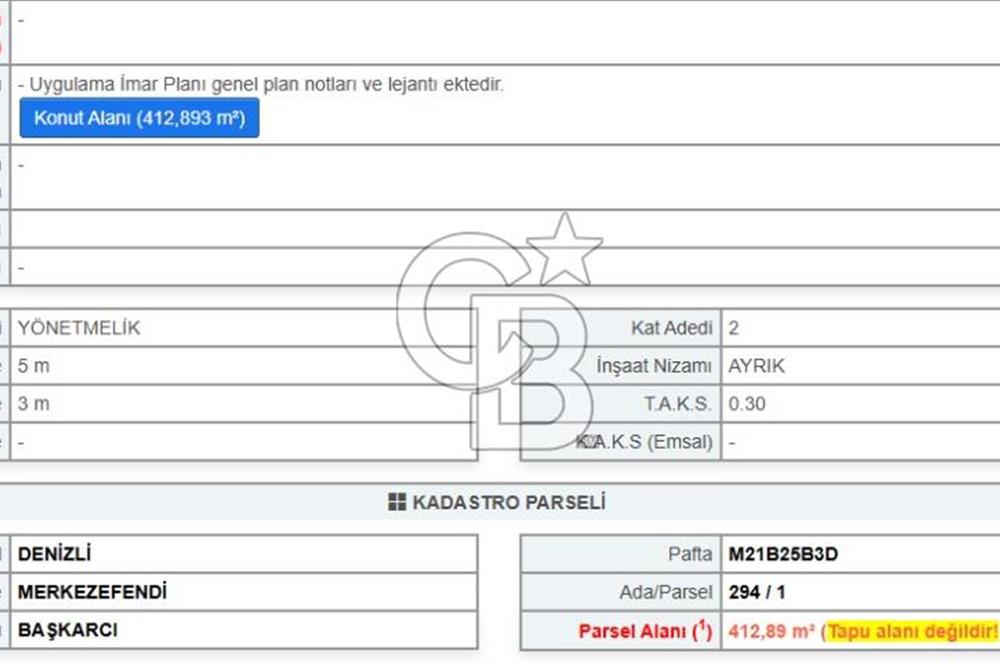 Başkarcı Vali Konağı Yakını Köşe Parsel Satılık 413 M² Arsa