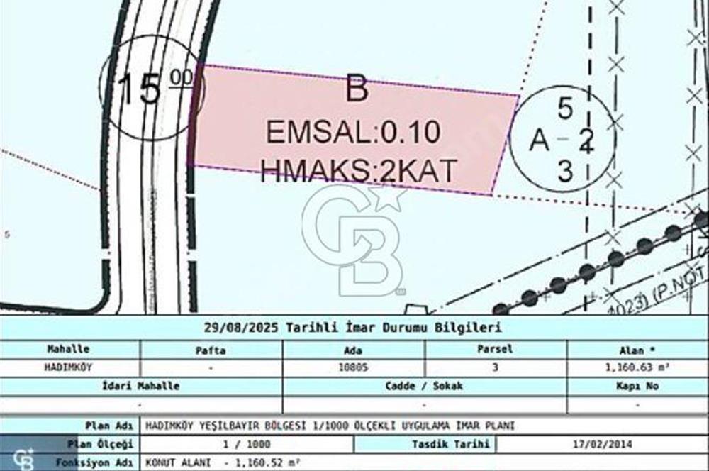 Arnavutköy Hadımköyde Satılık 464 m² İmarlı Arsa