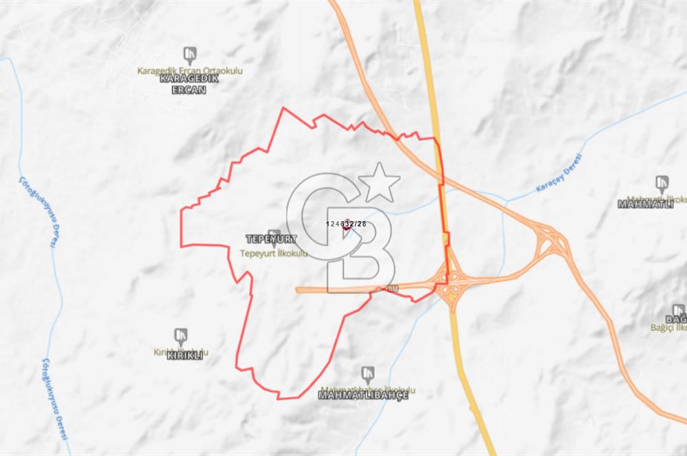 Ankara Gölbaşı Tepeyurt ta 18.792 m²Köşe Parsel Yatırımlık Tarla