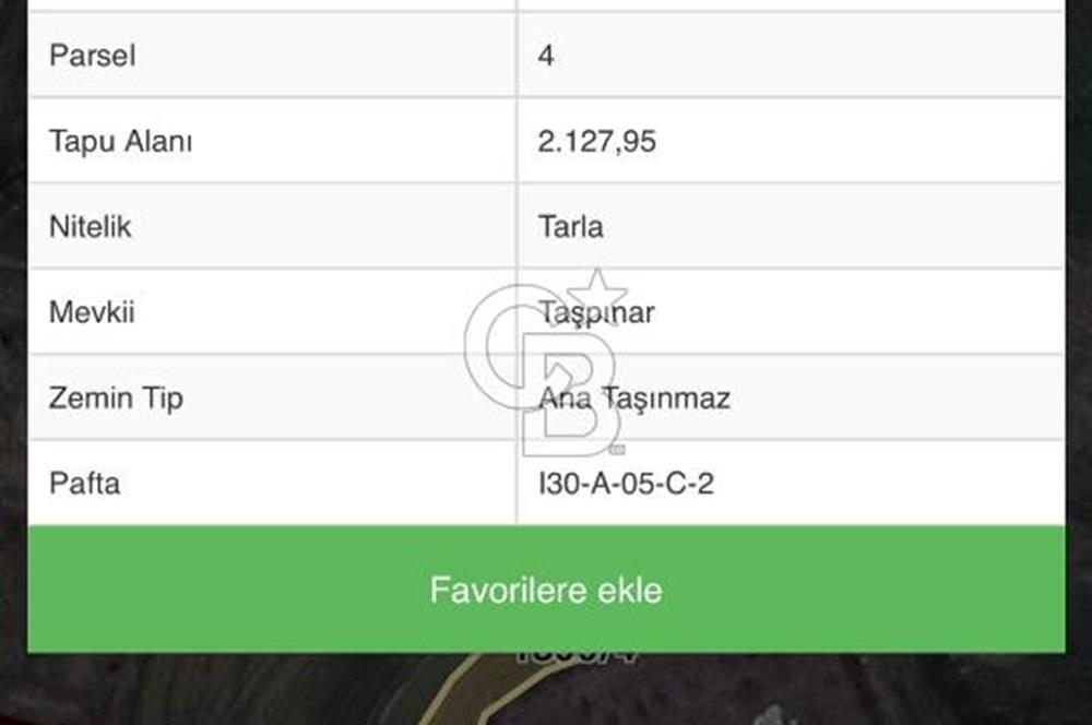 ELMADAĞ YENİMAHALLE TAŞPINAR MEVKİİ'NDE 2.127 M2 SATILIK TARLA