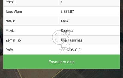 ELMADAĞ YENİMAHALLE TAŞPINAR MEVKİİ'NDE 2.881 M2 SATILIK TARLA