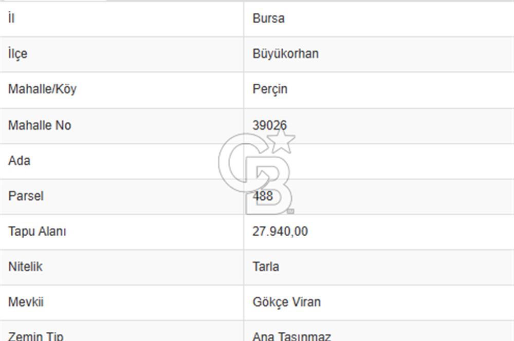 YATIRIMLIK DOĞA HARİKASI ARAZİ 27.940 m² BURSA / BÜYÜKORHAN