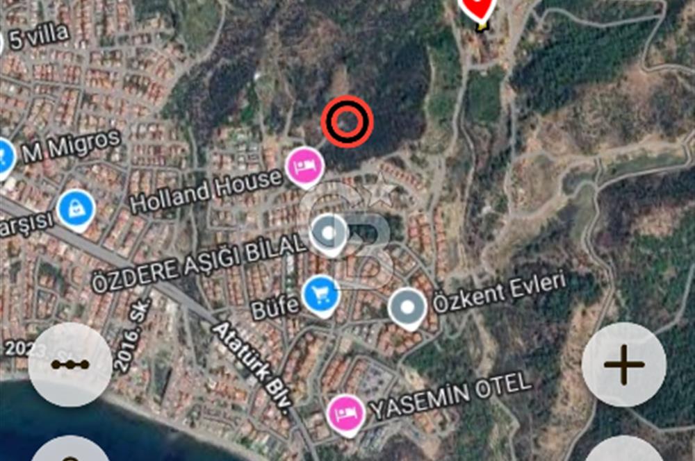 MENDERES ÖZDERE DENIZ MANZARALI SATILIK VILLA ARSASI 