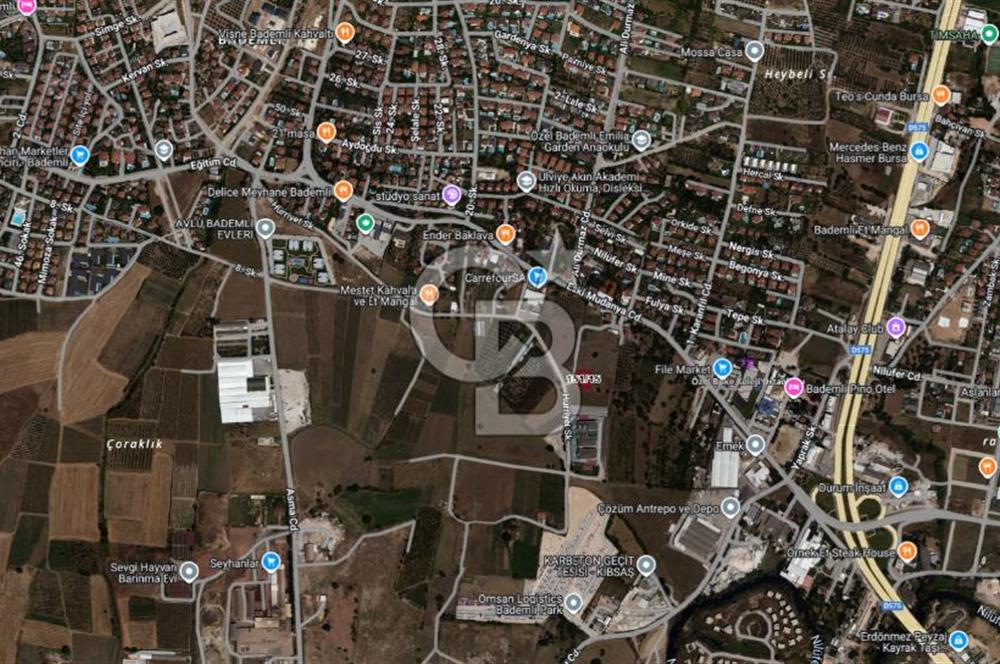 BURSA BADEMLİ BİLFEN KOLEJİ KARŞISINDA VİLLA İMARLI ARSA