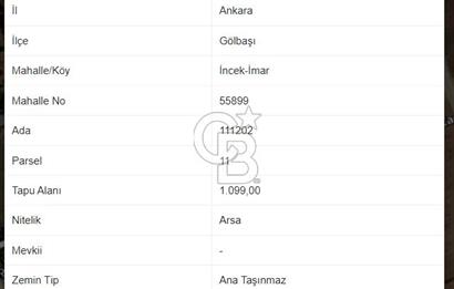 İNCEK BÖLGESİNİN EN DEĞERLİ LOKASYONUNDA SATILIK 1100 m2 ARSA