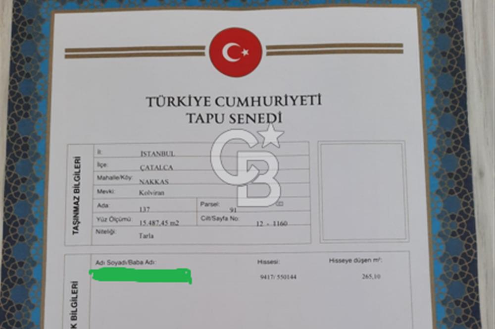 ÇATALCA NAKKAŞ, TOKİ REZERV ALANINDA, HAVAALANINA YAKIN, SATILIK ARSA
