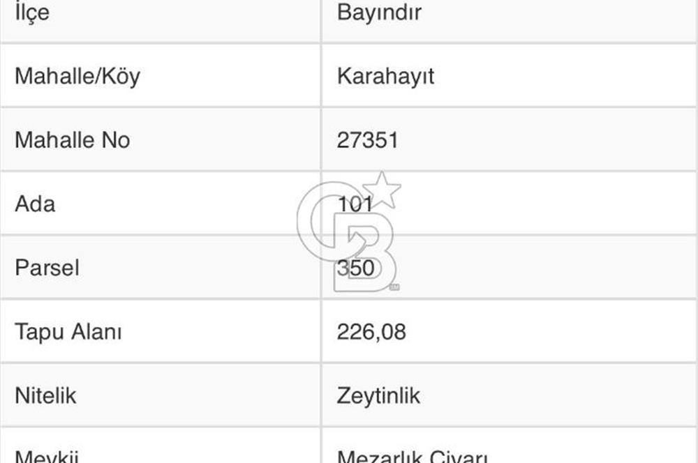 Bayındır Karahayıt'de Özel Konumlu Satılık Muhteşem Zeytinlik