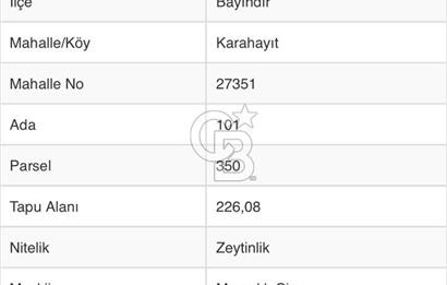 Bayındır Karahayıt'de Özel Konumlu Satılık Muhteşem Zeytinlik