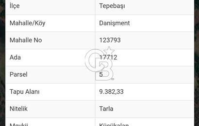 Eskişehir Tepebaşı Danişment te Satılık Tarla