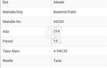 Antalya Akseki Bademli de Yatırımlık Satılık  Tarla 