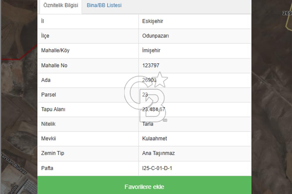 CB CITY'DEN ESKİŞEHİR İMİŞEHİR'DE YATIRIMLIK TARLA