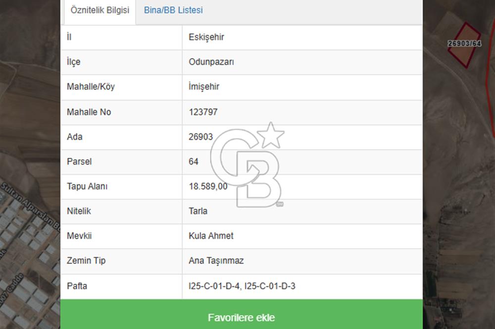 CB CITY'DEN ESKİŞEHİR İMİŞEHİR'DE TARLA YATIRIMLIK