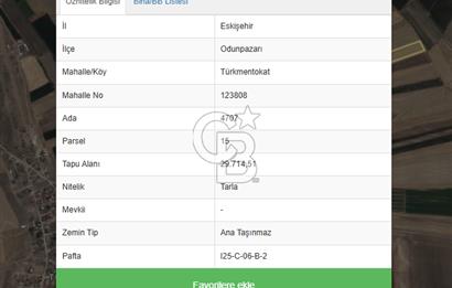 CB CITY'DEN ESKİŞEHİR TÜRKMENTOKAT'DA YATIRIMLIK TARLA