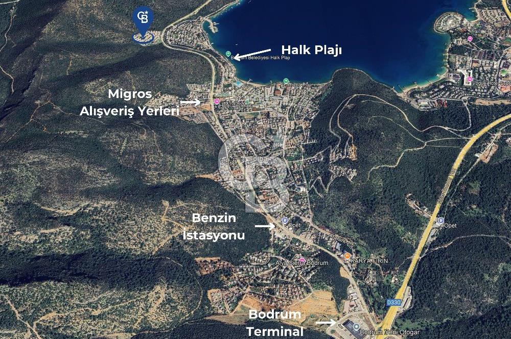 Bodrum Torba 4+1 Dubleks Bahçeli Manzaralı Eşyalı Kiralık Villa