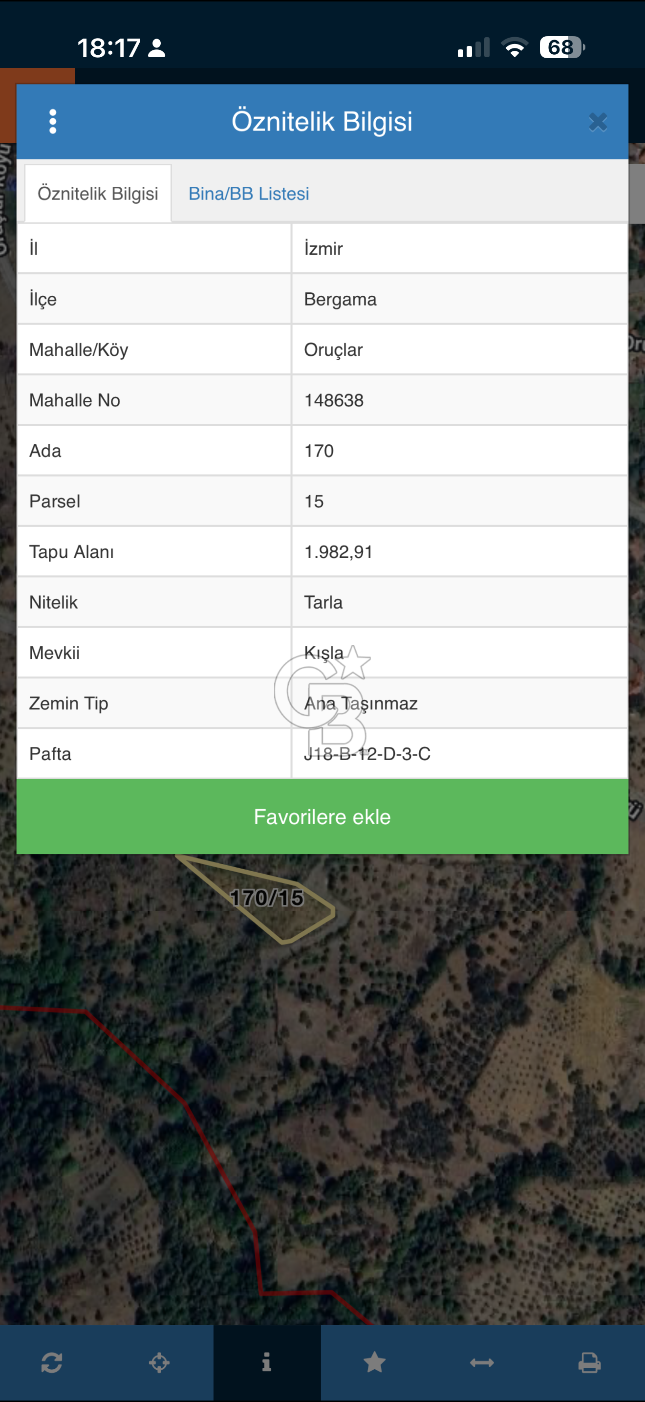 Koye 100m mesafede 2 donum bergamada yola cephe arazi