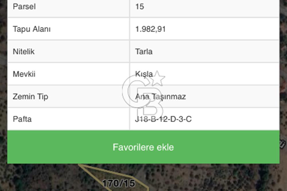 Koye 100m mesafede 2 donum bergamada yola cephe arazi