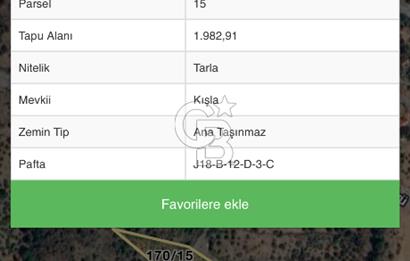 Koye 100m mesafede 2 donum bergamada yola cephe arazi