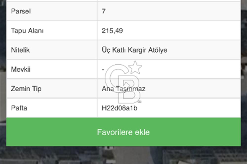 VİŞNE CADDESİ 430 M2 TABAN SATILIK BİNA