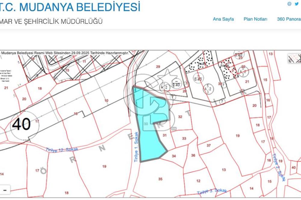 MUDANYA HALİLBEY MAH. DENİZ MANZARALI 4128 M2 SATILIK ARAZİ