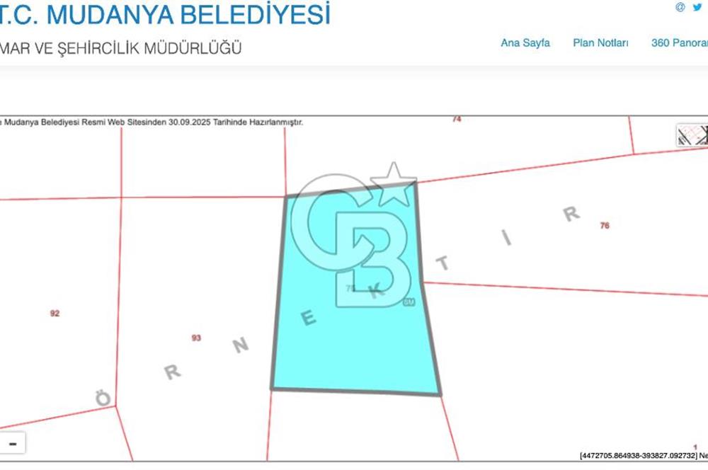 MUDANYA HALİLBEY MAHALLESİ SATILIK 3189 M2 ARAZİ
