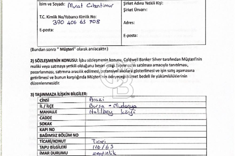 MUDANYA HALİLBEY MAHALLESİ SATILIK 25 DÖNÜM ARAZİ