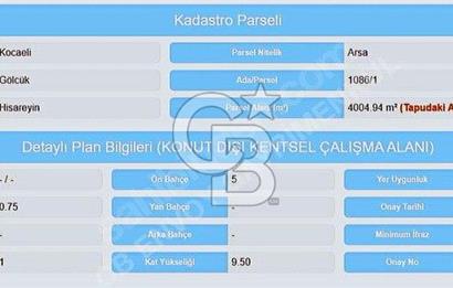 CB ENVOY'dan Gölcük Sanayi Sitesi Yanı 2.002m2 KDKÇA Arsa