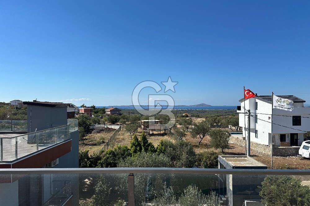 ÇANAKKALE GEYİKLİ'DE DENİZ MANZARALI, BAHÇELİ KİRALIK VİLLA!