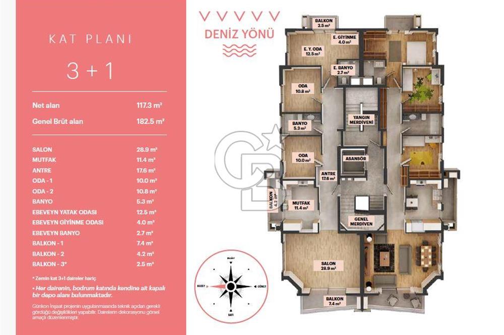İzmir Çiğli Esentepe Has Evler Sitesi Kiralık 3+1 182 m² Daire