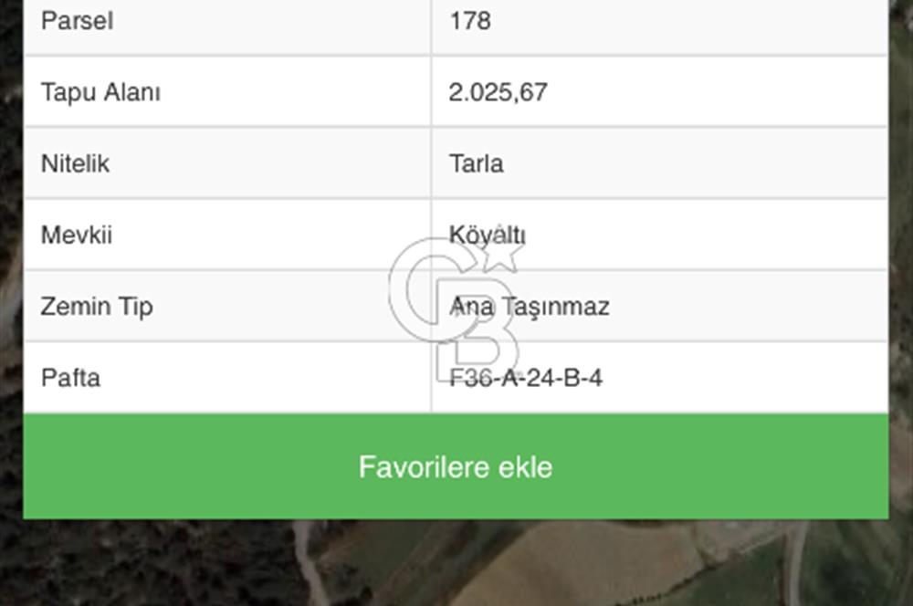 SARI IŞIKTA KAÇIRILMICAK YATIRM FIRSATI TARLA