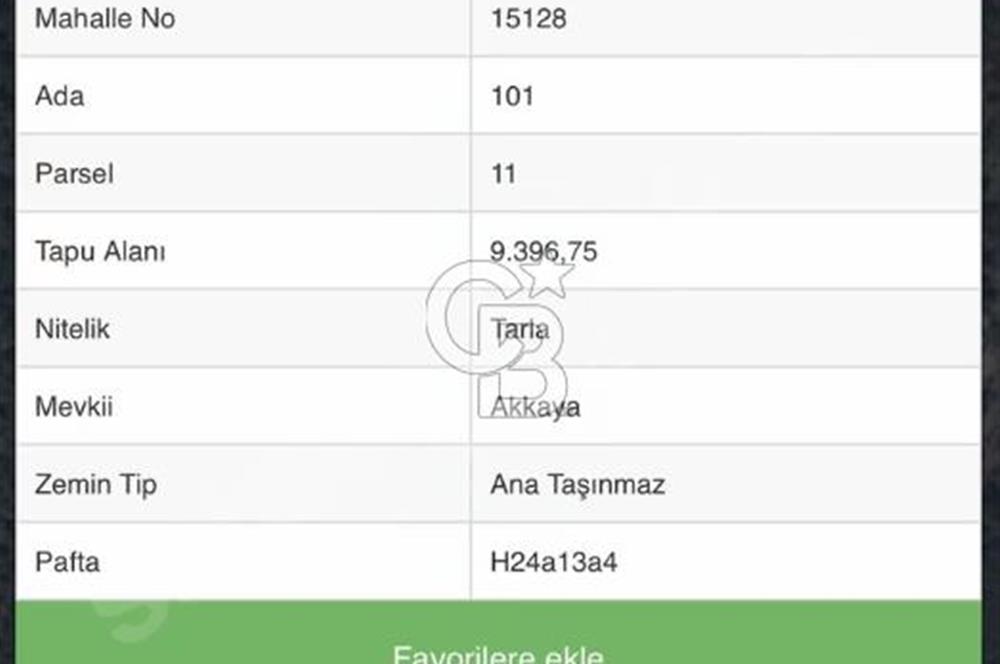 SAKARYA GEYVEDE 9396 m2 YATIRIMLIK TARLA