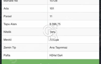 SAKARYA GEYVEDE 9396 m2 YATIRIMLIK TARLA